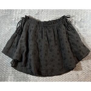 Aerie Mini‎ Skirt Women's Medium Embroidered Floral Lined Side Ties Going Out